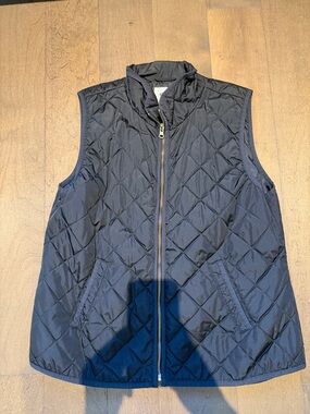 Old Navy Quilted Navy Sleeveless Zip Vest